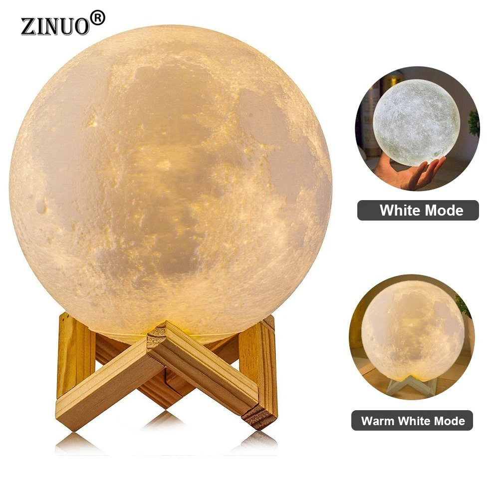 ZINUO Rechargeable Moon Lamp 2 Color Change 3D Light Touch Switch 3D Print Lamp Moon Bedroom Bookca - 32843429538 ZINUO Rechargeable Moon Lamp 2 Color Change 3D Light Touch Switch 3D Print Lamp Moon Bedroom Bookca - 32843429538