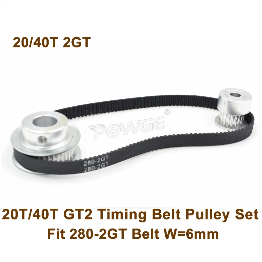 POWGE GT2 Timing Belt Pulley Set 20T40T 40T40T 2GT Reduction