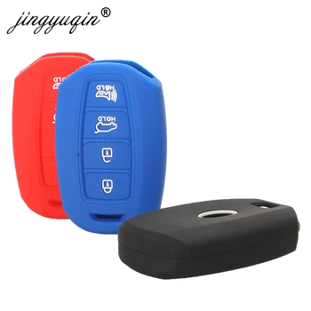 Keyforkess Cover per telecomando portachiavi in Silicone per Hyundai i30 i35 i40 Azera Elantra Solaris Grandeur Ig Accent Santa Fe 2018- - Jingyuqin Cover per telecomando portachiavi in Silicone per Hyundai i30 i35 i40 Azera Elantra Solaris