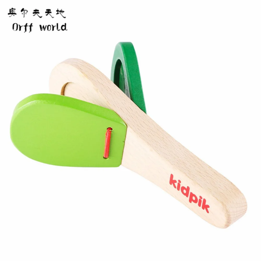Orff World прекрасные кастаньеты детские деревянные кастаньеты Хлопушка ручка музыкальный инструмент Дошкольное раннее образование игрушка