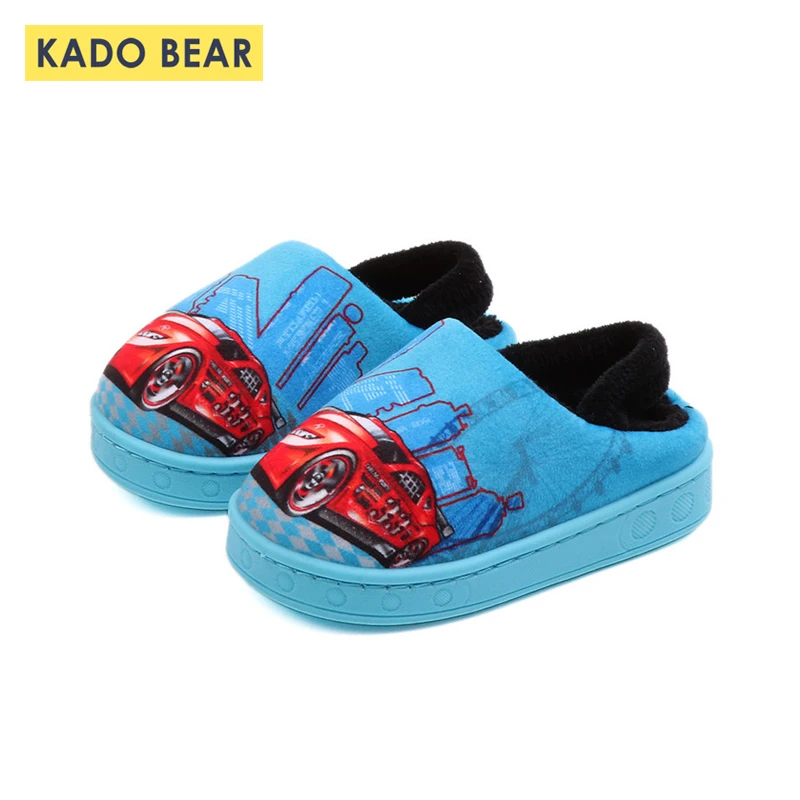 

Baby Girls Home Shoes Children Cartoon Car Kids Winter Slippers Toddler Boys Flip Flops Indoor Family Warm Cotton Fur Slipper KD