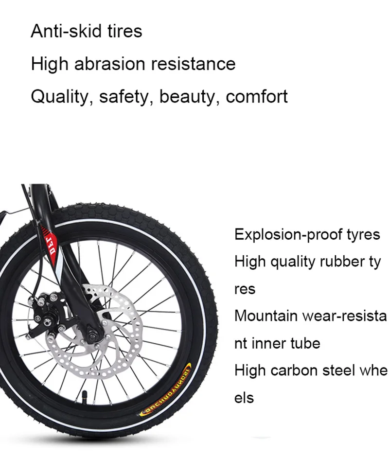 Excellent New 16-Inch Folding Speed-Change Bicycle Men And Women Bicycle Students Take The Place Of Bicycle Disc Brake Bicycle 2