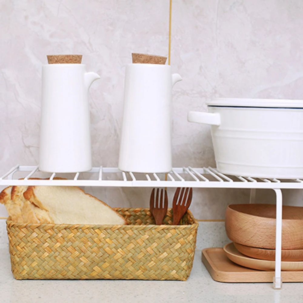 

Expandable Kitchen Cabinet Counter Shelf Organizer Multifunctional Rack Antislip Adjustable Shelf Storage Rack Kitchen Organizer
