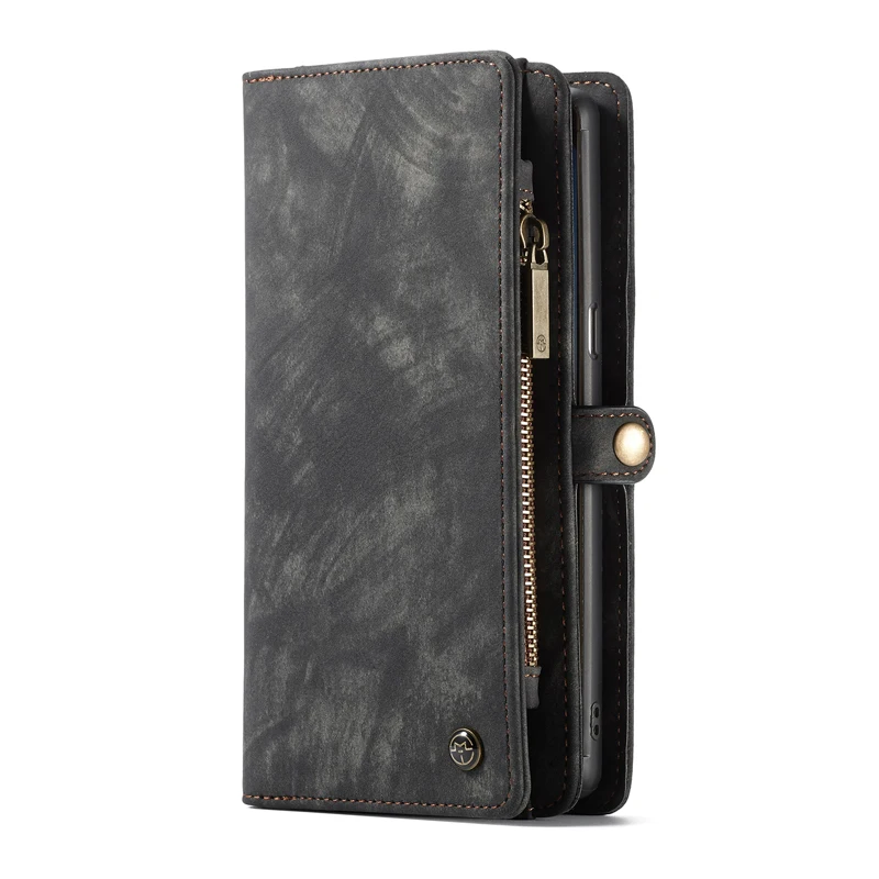 Для samsung Note10 Чехол Многофункциональный 2 в 1 складной кошелек карта кожаный чехол флип сумка для смартфонов чехол для samsung Note 10 Pro - Цвет: Черный