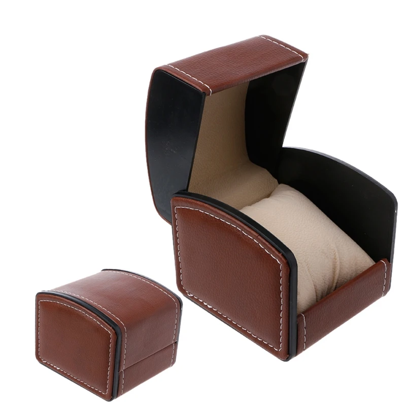 

Luxury Faux Leather Watch Box With Pillow Package Case Bracelet Stand Holder New
