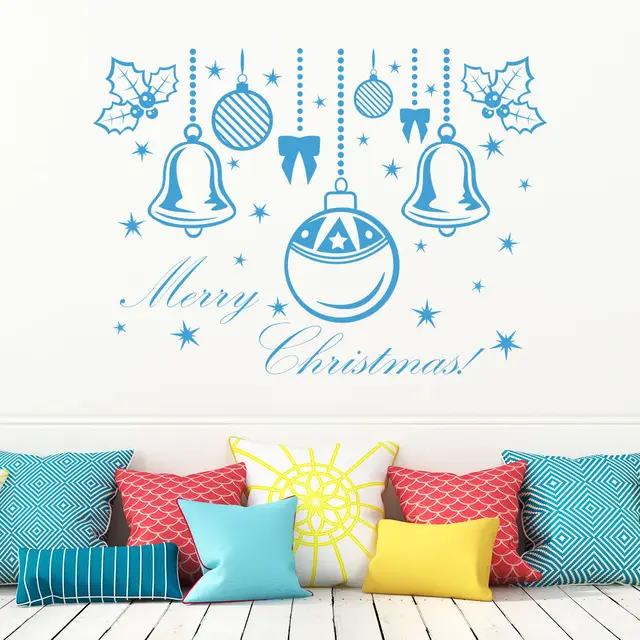 merry christmas snow ball removable home vinyl window wall stickers