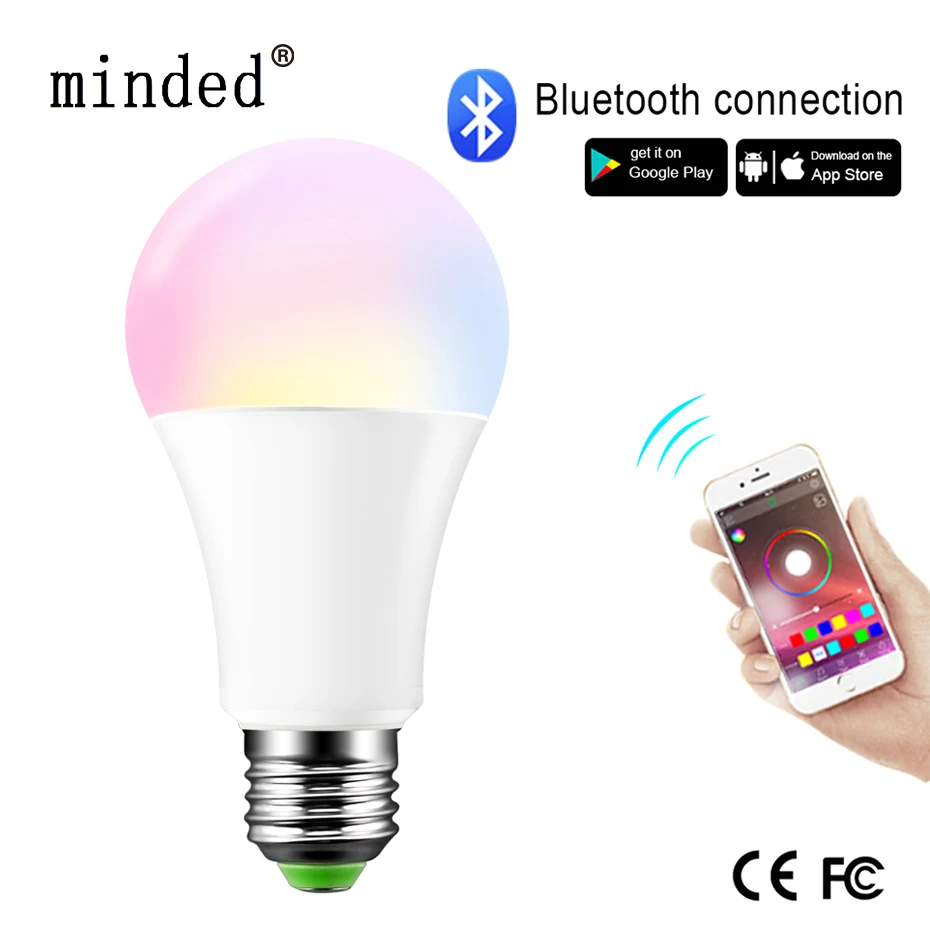 Умная Светодиодная лампа с регулируемой яркостью E27/B22 Bluetooth 4 0 волшебная RGB + W WW 15W