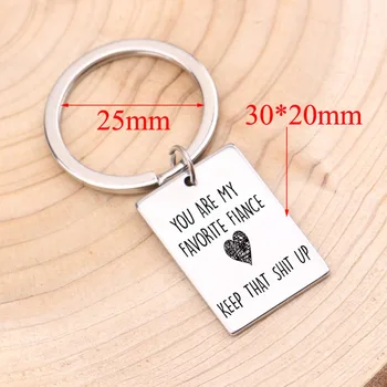 

For My Fiance"You are My Favorite Fiance"Love Heart Engraved Stainless Steel Key Chain Gift For Valentine's Day Memorial Jewelry