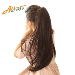 Allaosify 24 ''длинные прямые хвосты на заколке в конский хвост тепла ударостойкий зажим в наращивания волос хвост искусственные шиньоны