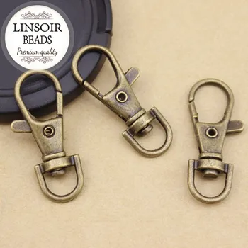 

30pcs/lot 38x15mm Antique Bronze Tone Swivel Lobster Clasps Hooks for Key Ring Key Chain Keychain Jewelry Making Materials F603