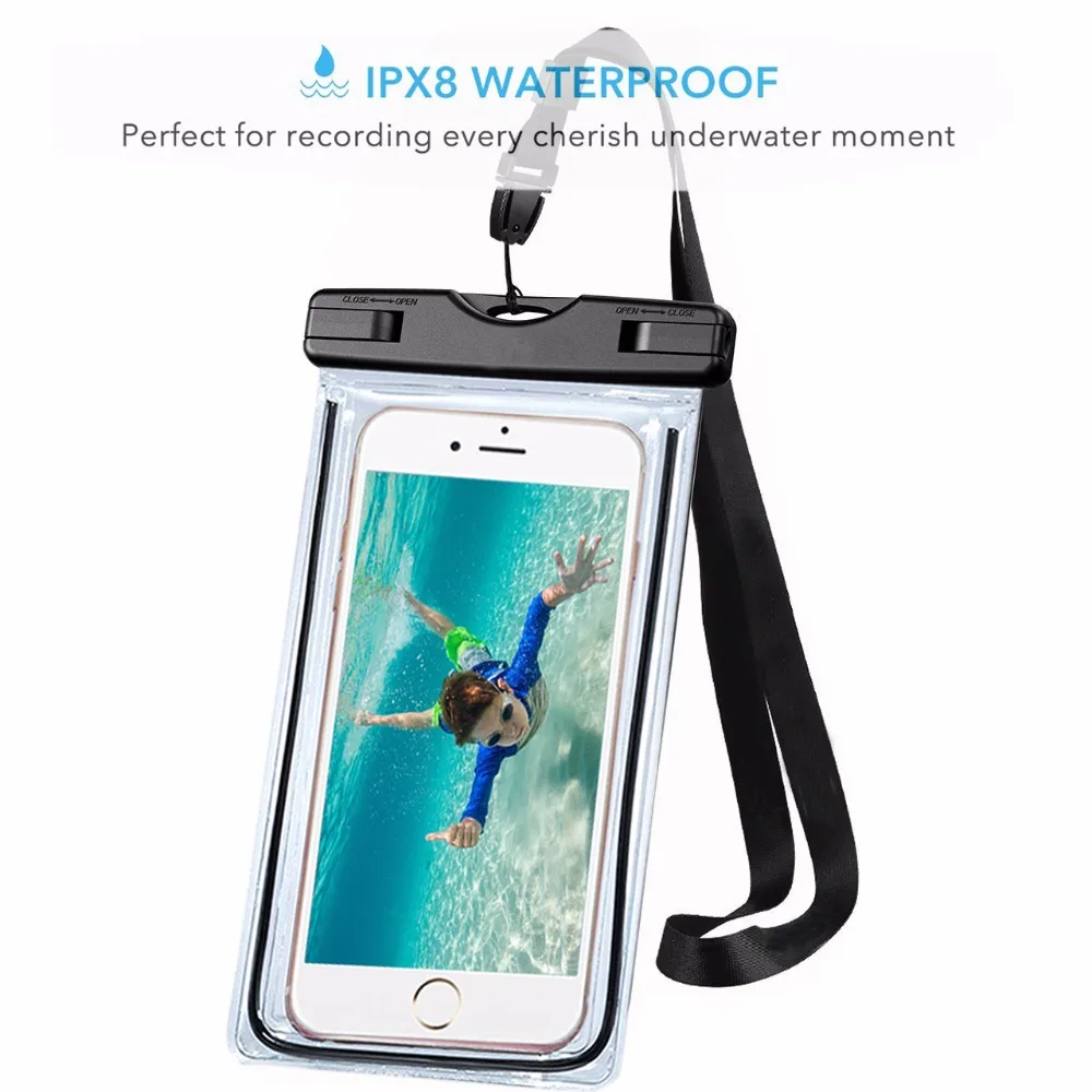 Waterproof Case[2Packs], Mpow IPX8 Watertight Sealed Underwater Dry Bag 7