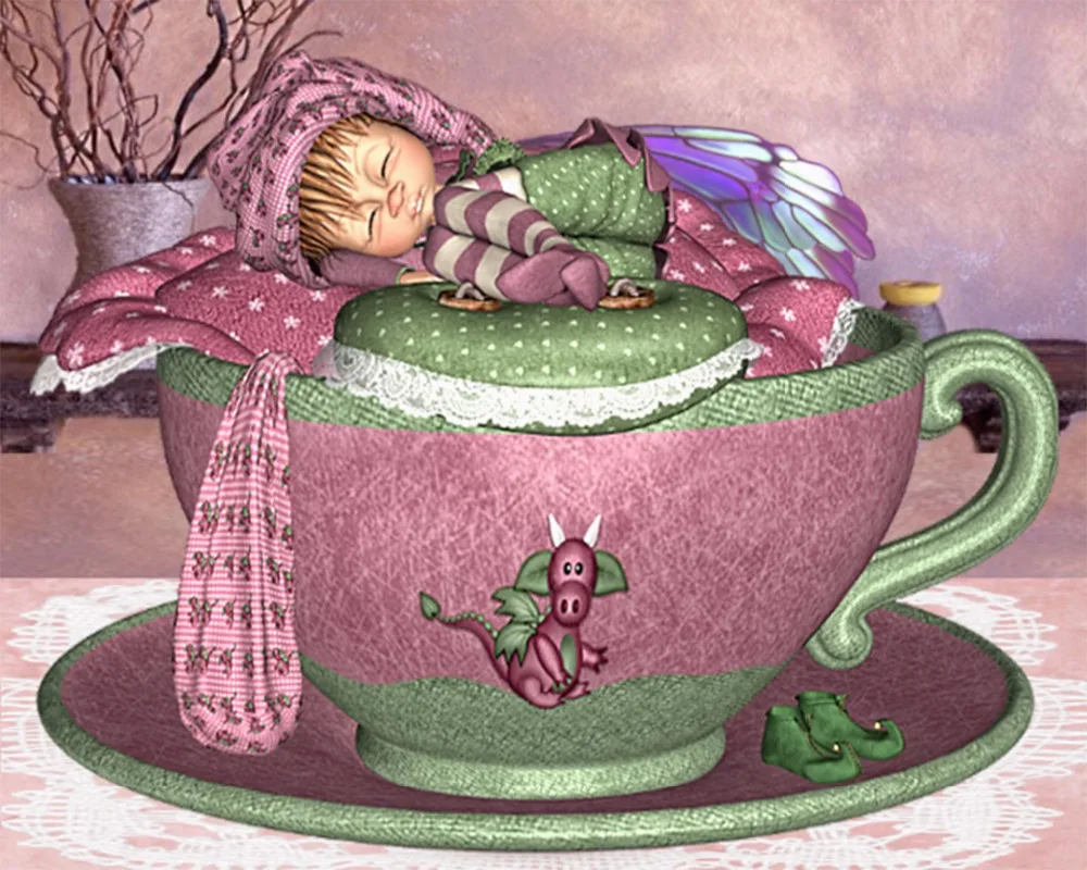 CANX40023198卡通女孩杯子50X40