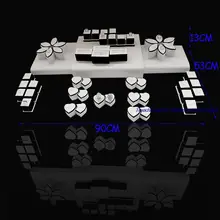 EMS высококачественный Серебряный демонстрационный держатель для колец деревянные витринные подставки для ювелирных изделий 90*53*13 см