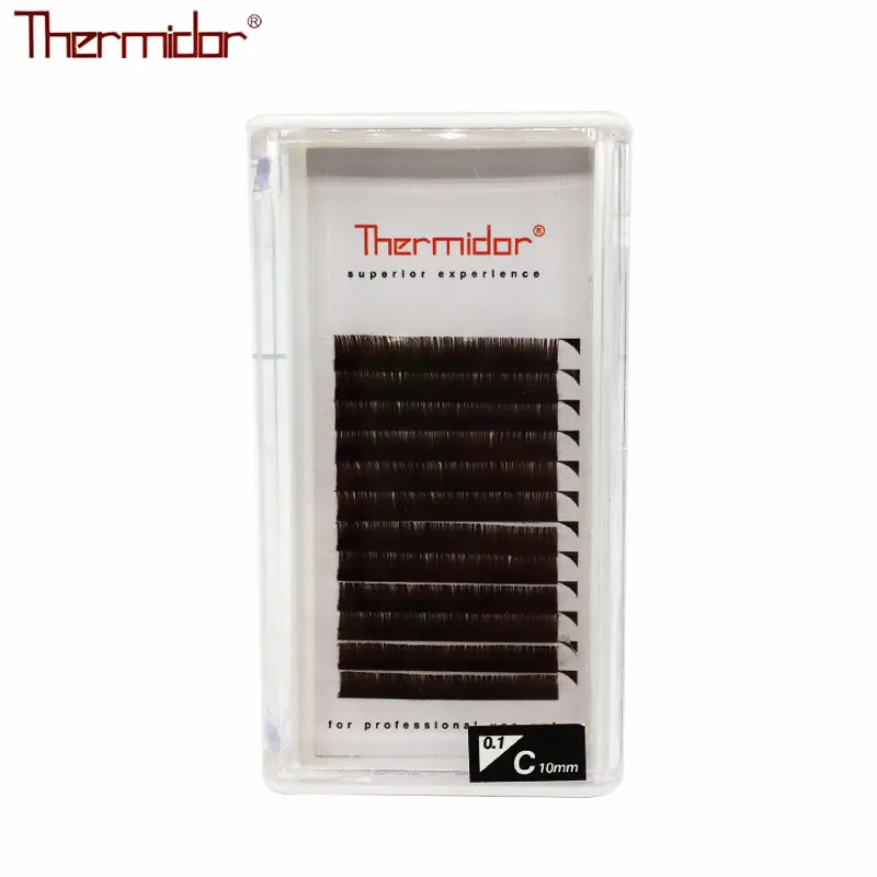Thermidor 12rows Colour Eyelash Extension Faux Fibre Coffee Color Grafting Eyelashes Colorful Maquiagem cilios(Coffee) | Красота и