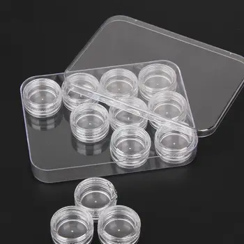 

12x Storage Bottle Plastic Empty Box Case Pot Nail Art Rhinestone Bead Gems Case Accessories Pot Bottle Nail Art Equipment