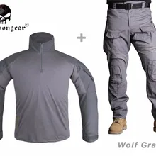 Военная охотничья Боевая полевая Униформа EMERSON Gen3 тактическая рубашка и штаны наколенник EM9293 EM9294 волк серый