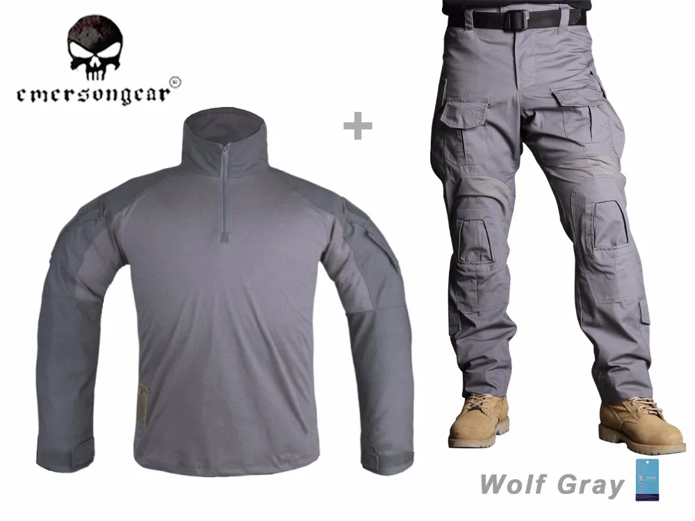 

Military Hunting Combat BDU Uniform EMERSON Gen3 Tactical Shirt & Pants Knee Pad EM9293 EM9294 Wolf Gray