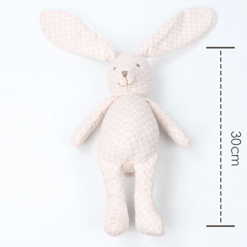 Plush Baby Toys Infant Educational Comforter Toy Printed Soft Cotton Stuffed Animals Rabbit for Newborn Kids Christmas Gift 30cm - Image 6