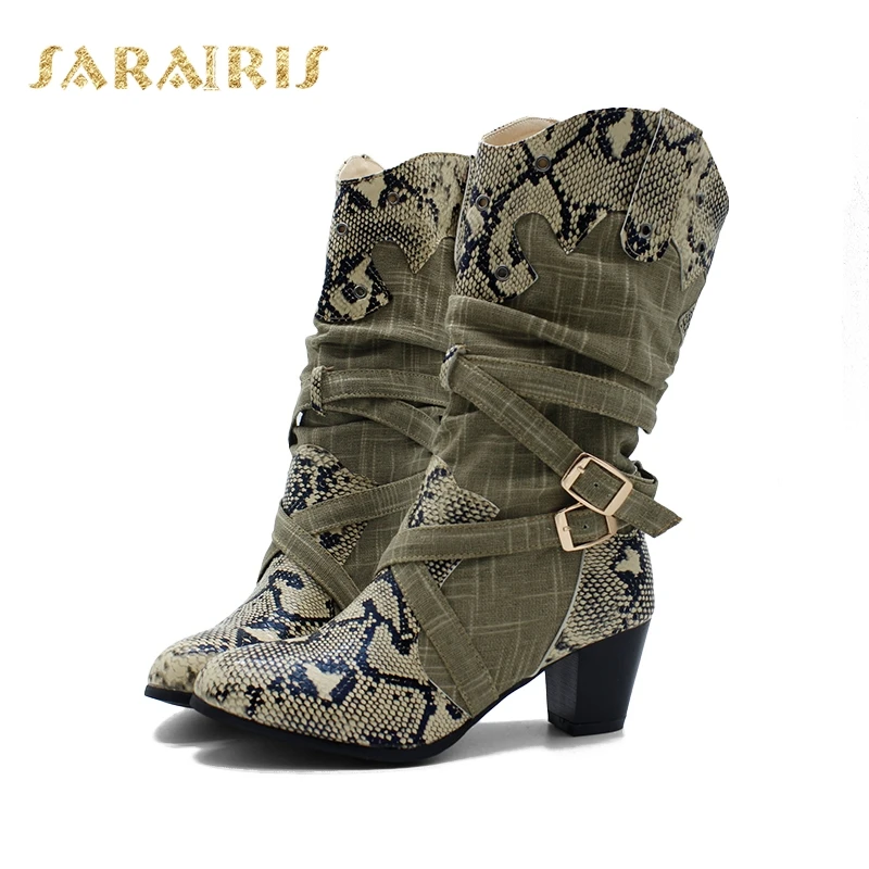snakeskin biker boots