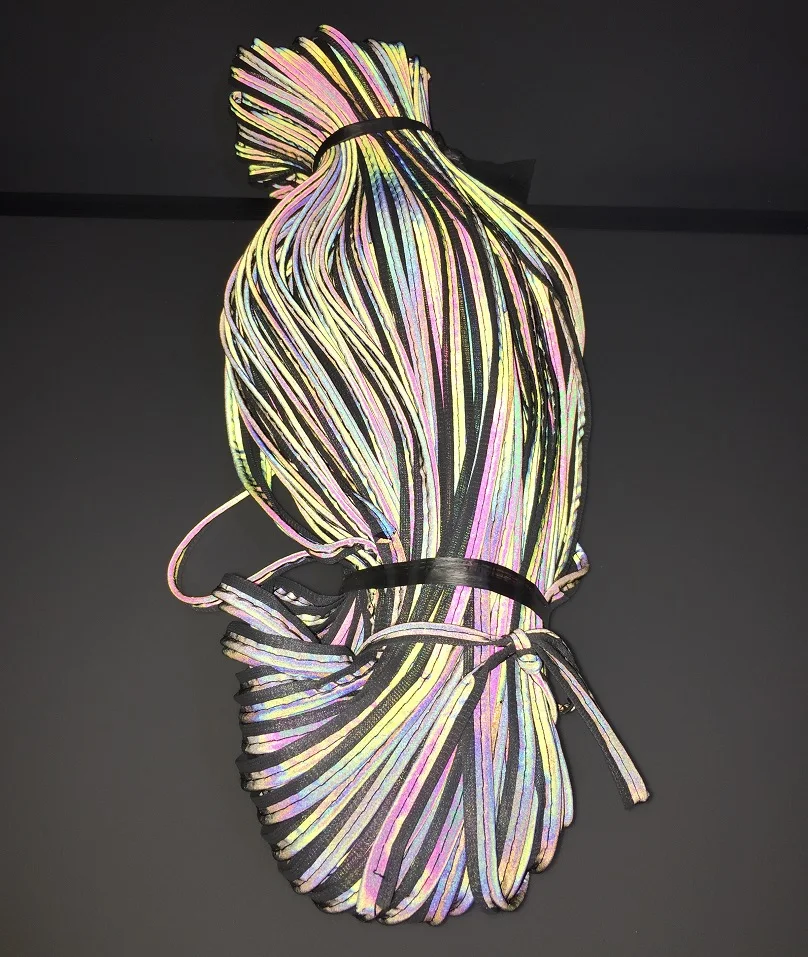 5 м длинные переливающийся Цветные Светоотражающие Край одежда в полоску Предупреждение опрокидывания отражатели веревки химической одежды светоотражающие