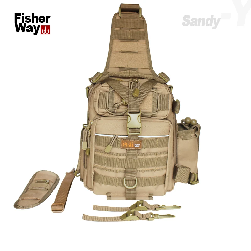 Сумка для рыболовных снастей, рюкзак для рыбалки, спасательный жилет, нагрудные сумки для альпинизма, велосипеда, охоты, уличная упаковка - Цвет: Sandy