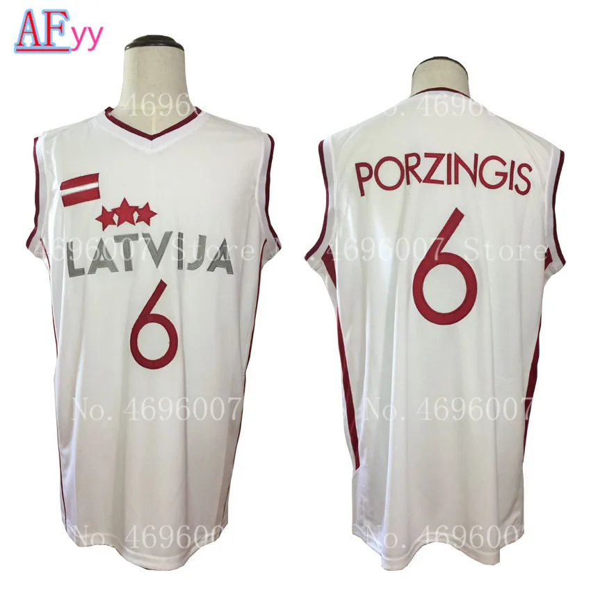 

2019 New Cheap Kristaps Porzingis 6 Latvija Basketball Jerseys White Stitched Mens Shirts