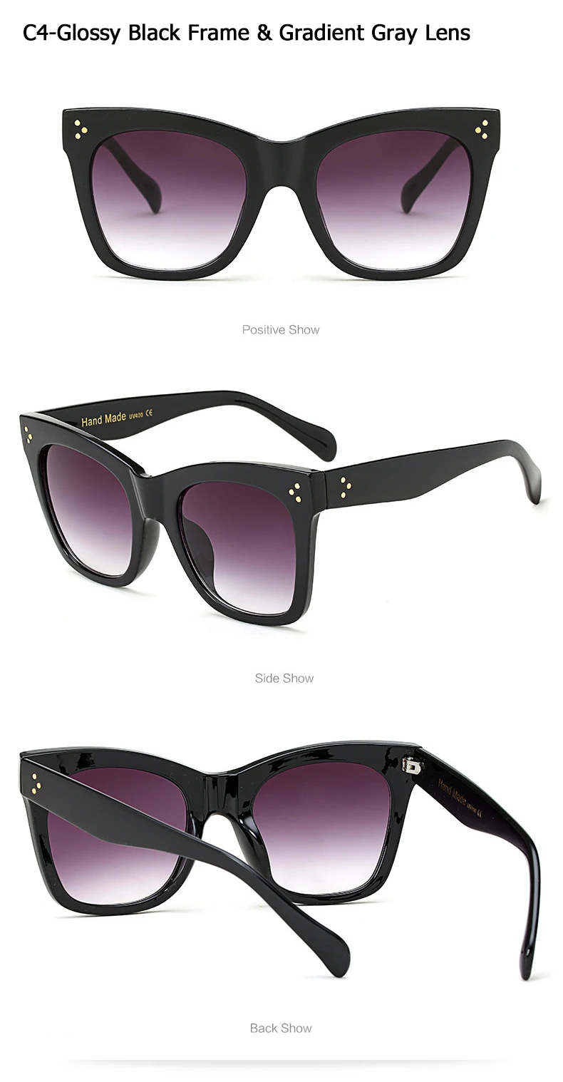 JackJad, женские 41090, кошачий глаз, Ретро стиль, три точки, фирменный дизайн, градиентные солнцезащитные очки, Oculos De Sol