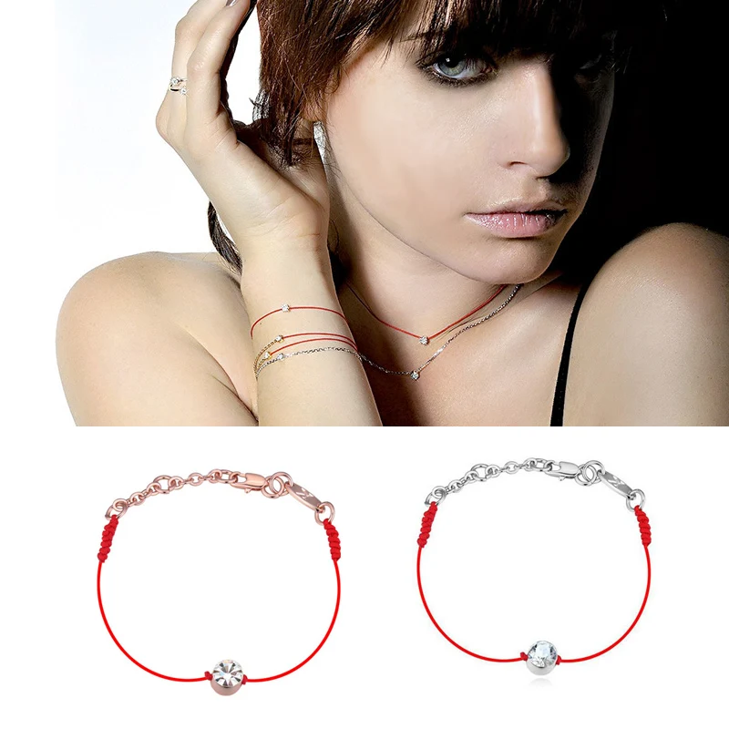 2016 hot selling celebrity style red string thread rope charm bracelet