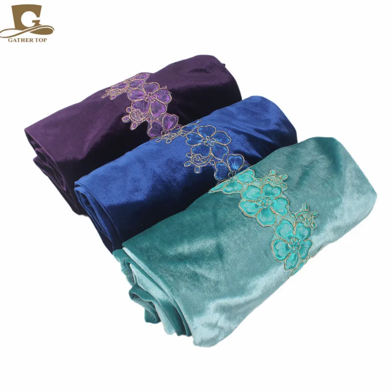 Flor de Veludo Novo Luxo Nigeriano Turbante Cabeça Longa Envoltório Headwrap Elegante Lenço Hijab Boné 3d 13 Novo luxo 3d flor de veludo nigeriano