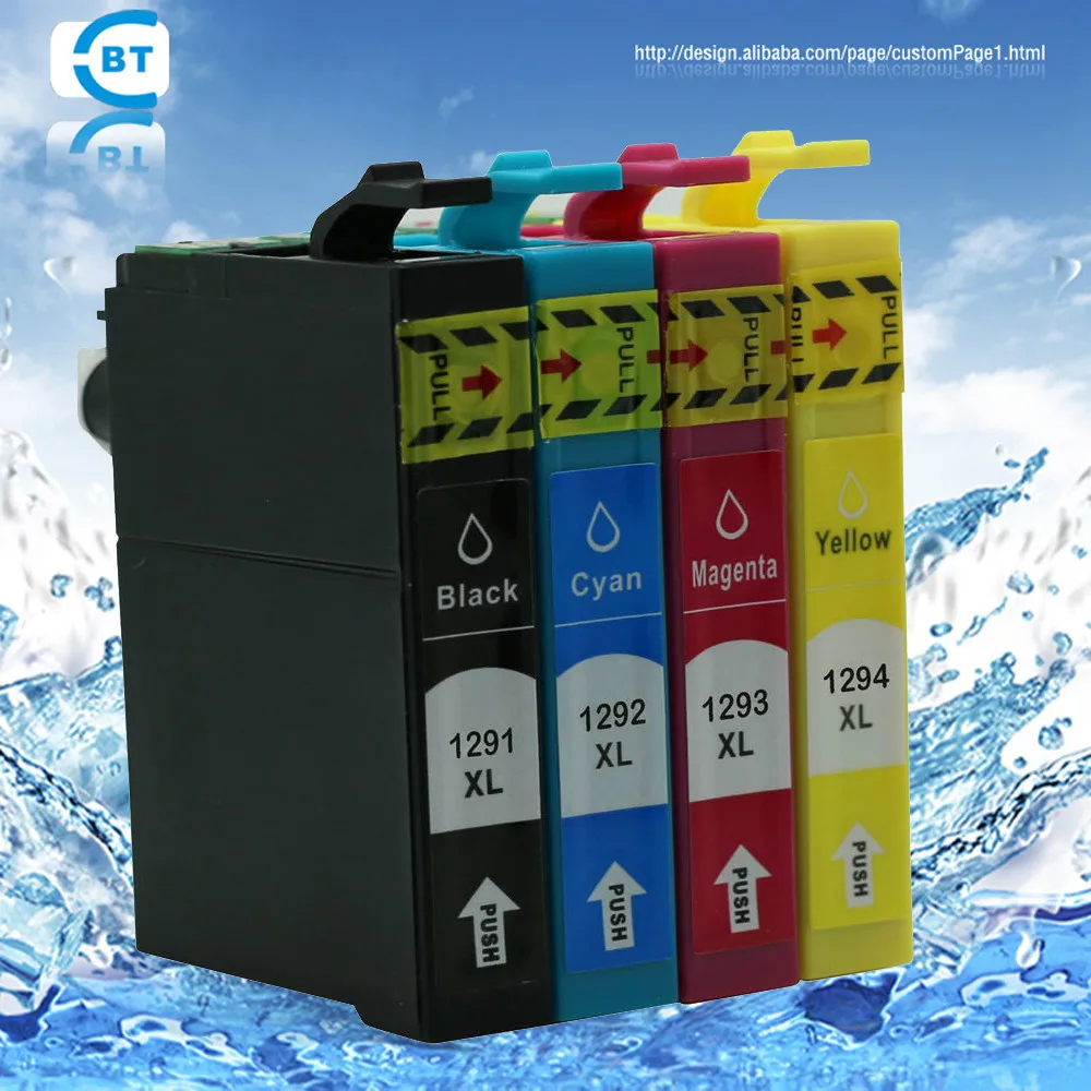 

4PCS Compatible EPSON T1291 T1295 ink cartridge for SX525WD SX620FW printer