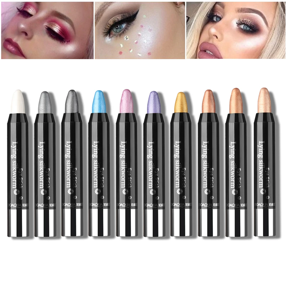 1PC 10 Colors Beauty Highlighter Shimmer Eyeshadow Pencil Cosmetic