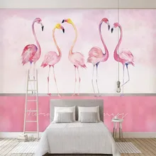 Nordic style pink flamingo background professional making murals, wallpaper wholesale, custom poster photo wall Nordic style pink flamingo background professional making murals, wallpaper wholesale, custom poster photo wall