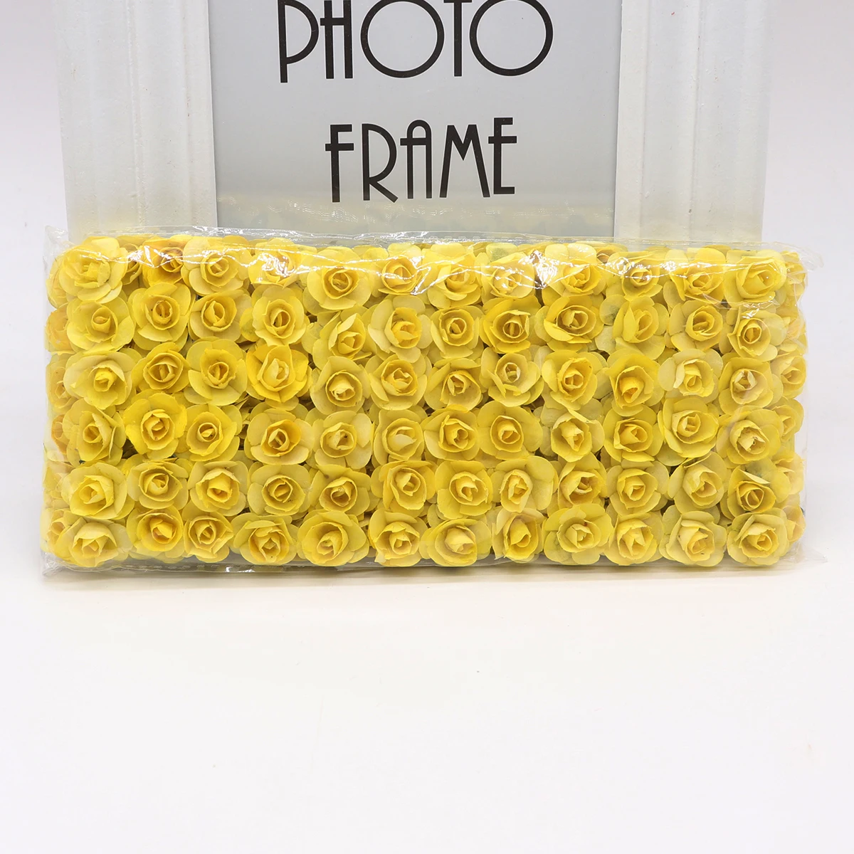 144 шт 1,5 см мини искусственный бумажный букет роз DIY ВЕНОК скрапбук Свадебный орнамент Искусственный цветок розы - Цвет: yellow