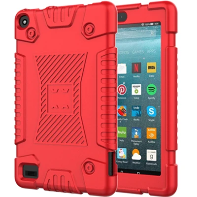Мягкий силиконовый чехол для Amazon Kindle Fire 7 электронная книга чехол для планшета для Amazon new Fire 7 9 поколение чехол - Цвет: Red