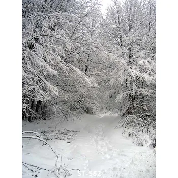 

Christmas Background Thin Vinyl Photography Backdrops Computed Printed Forest Snow-covered landscape Photo Background ST-582