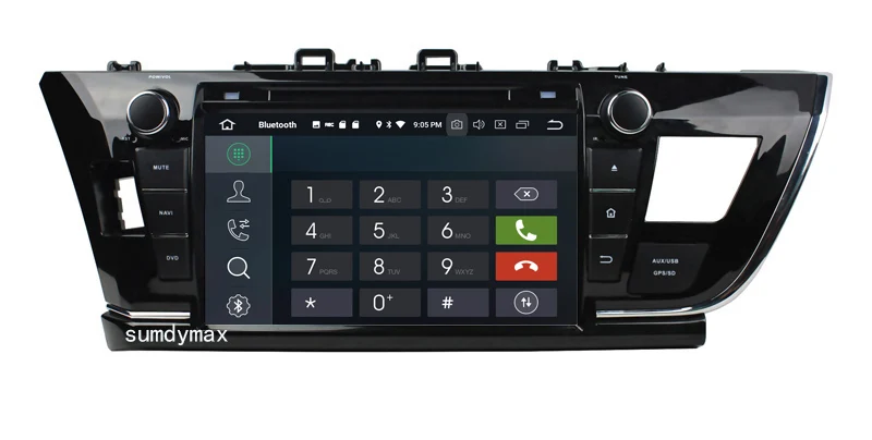 Sale 9" two din android 9.0 car radio gps for toyota corolla left driving 2014 2015 2016 with gps navigation built in wifi audio 9