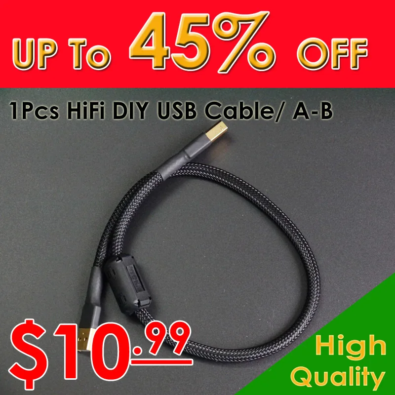 1PCS Type A B HiFi USB Cable For DAC AMP , 0.5M / 1M / 2Min USB Cables from Consumer