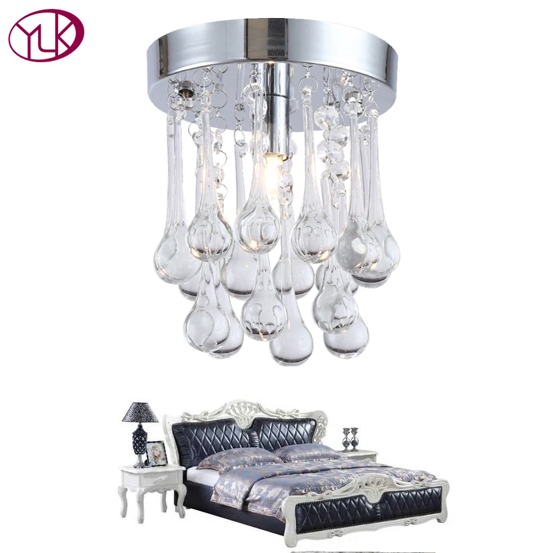 

Youlaike Modern Crystal Ceiling Lamp For Bedroom Round Restaurant Corridor LED Ceiling Lights Chrome Small Luminaria W15cm