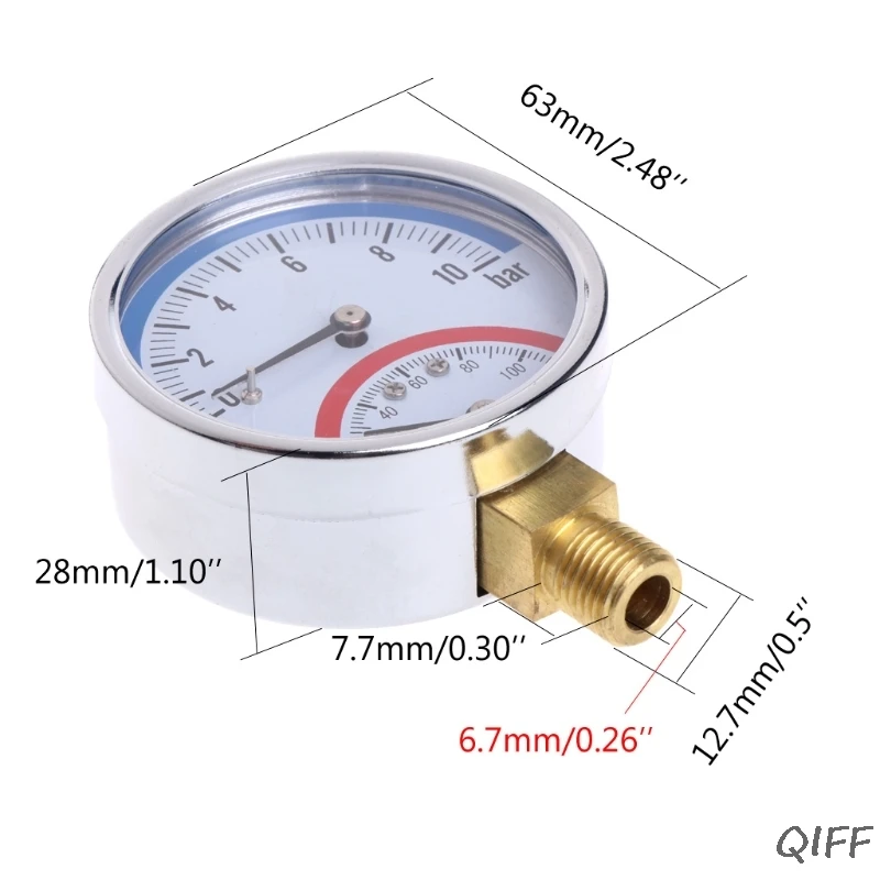 10 бар температура манометр метр G1/4 нитки 2 в 1 термометр Монитор Mar28