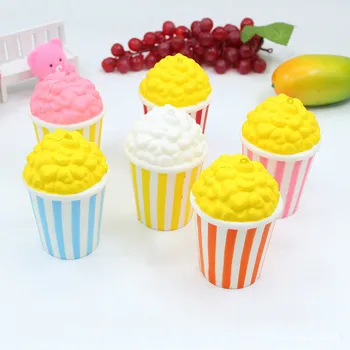 

2018 New type Squeeze Popcorn Cup Squishy Slow Rising Decompression Stress Reliever Easter Phone Strap Toy Gift Healing Stress