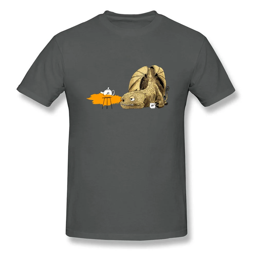  Male T-shirts Dragon making Tea Casual Tops Shirts Cotton Fabric O-Neck Short Sleeve Geek Tee Shirt Summer/Autumn Dragon making Tea carbon
