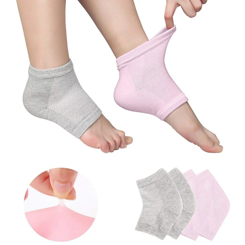1 пара новых дышащих отбеливающих отшелушивающих ног гель-содержащие спа-носки Увлажняющий Гель Пятки Протекторы носки