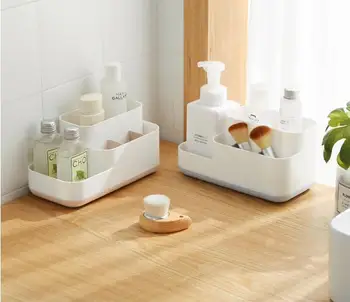 

1PC 4 Grids Desk Storage Boxes Office Make Up Organizer Box Bins Case Cosmetic Organizer Holder Container Space Saver OK 0668