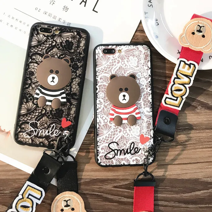 Mtmaiten Роскошный телефон чехол для Iphone 6 г S Plus Oppo F3 F1S F5 случаях милый медведь panda