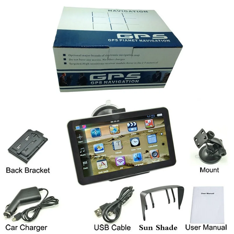 KMDRIVE 7 дюймовый сенсорный Автомобильный GPS навигатор Sat Nav FM 8 Гб Bluetooth с бесплатным
