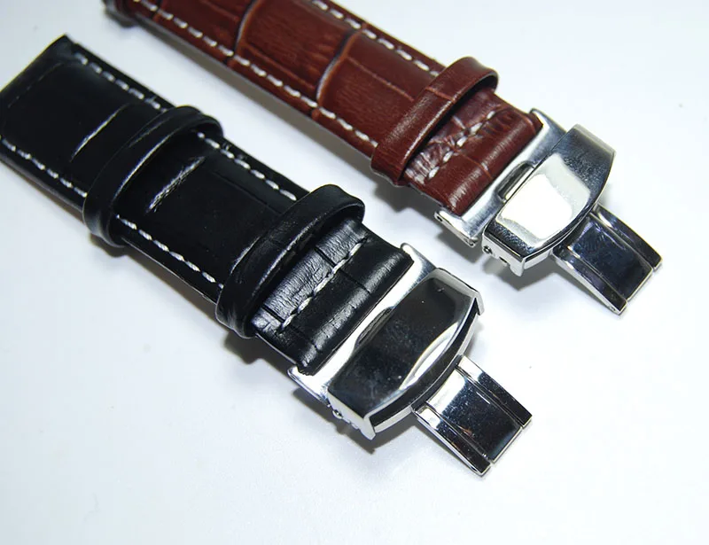 

Calf Leather Belt for Watch Embossed Croco Pattern Watchband 18 19 20 22mm Watch Strap Butterfly Clasp for Seik Ori Citize