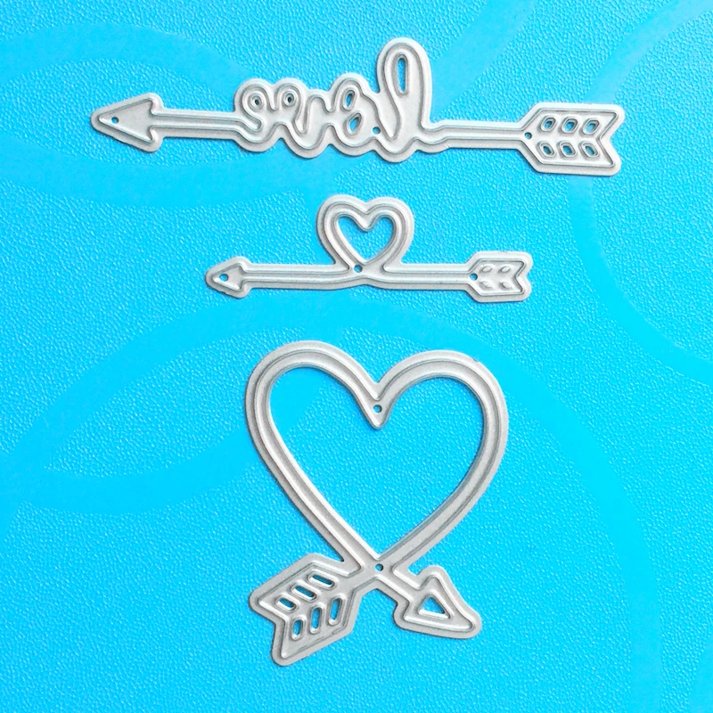 

YLCD192 Love Arrows Metal Cutting Dies For Scrapbooking Stencils DIY Album Cards Decoration Embossing Folder Die Cuts Template