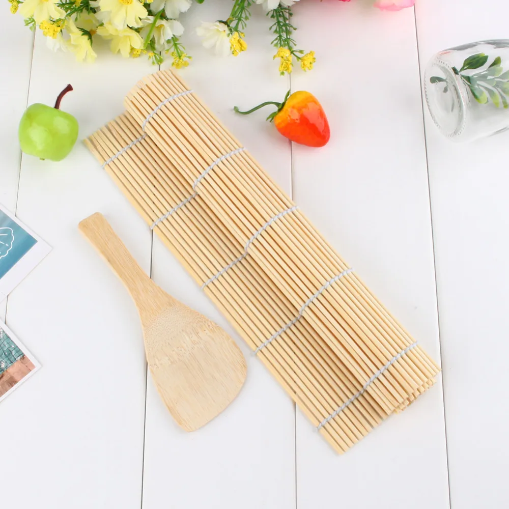 

New Arrival Sushi Maker Set Bamboo Sushi Rolling Mat with Rice Paddle DIY Sushi Tools