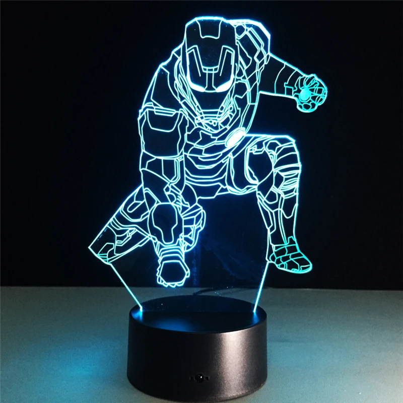  3D Night Lamp RGB LED Lights Table Lamp Superhero Night Lights New Year Decoration Baby Sleeping Cr - 33018386124