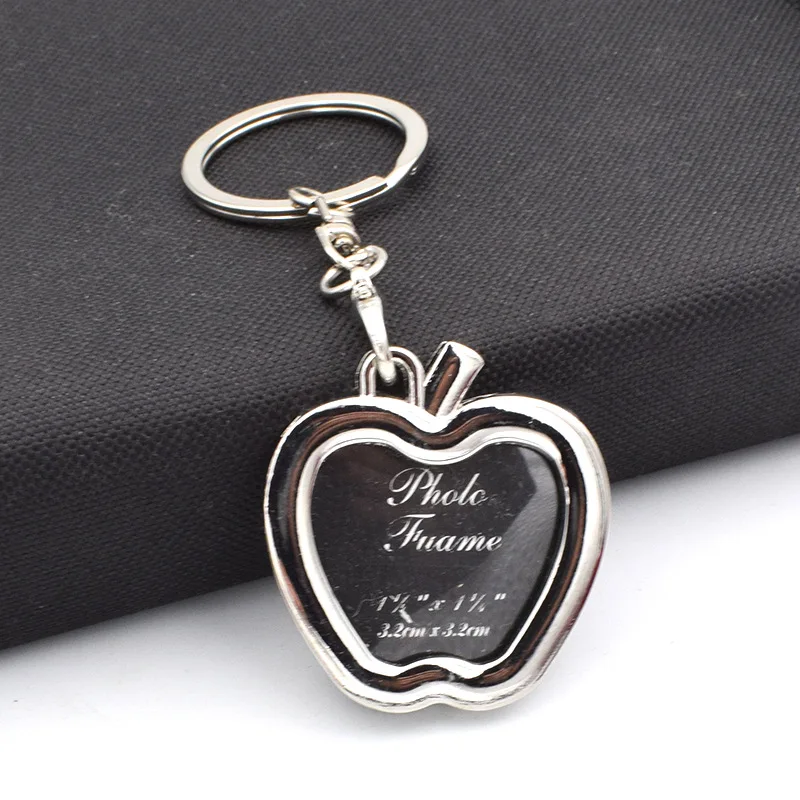 Valentines Day Gift Personalized Picture Frame Keychain Souvenir Wedding Gifts for Guests Bridesmaid Gift Party Favors Present - Цвет: apple shape